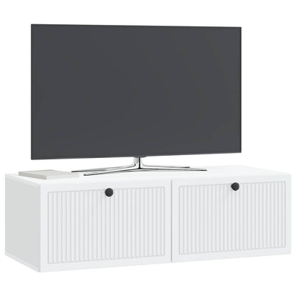 Wandbeugel TV-kast Wit 98 x 41 x 30 cm Bewerkt hout