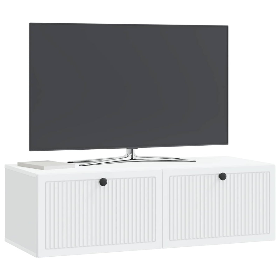 Wandbeugel TV-kast Wit 98 x 41 x 30 cm Bewerkt hout