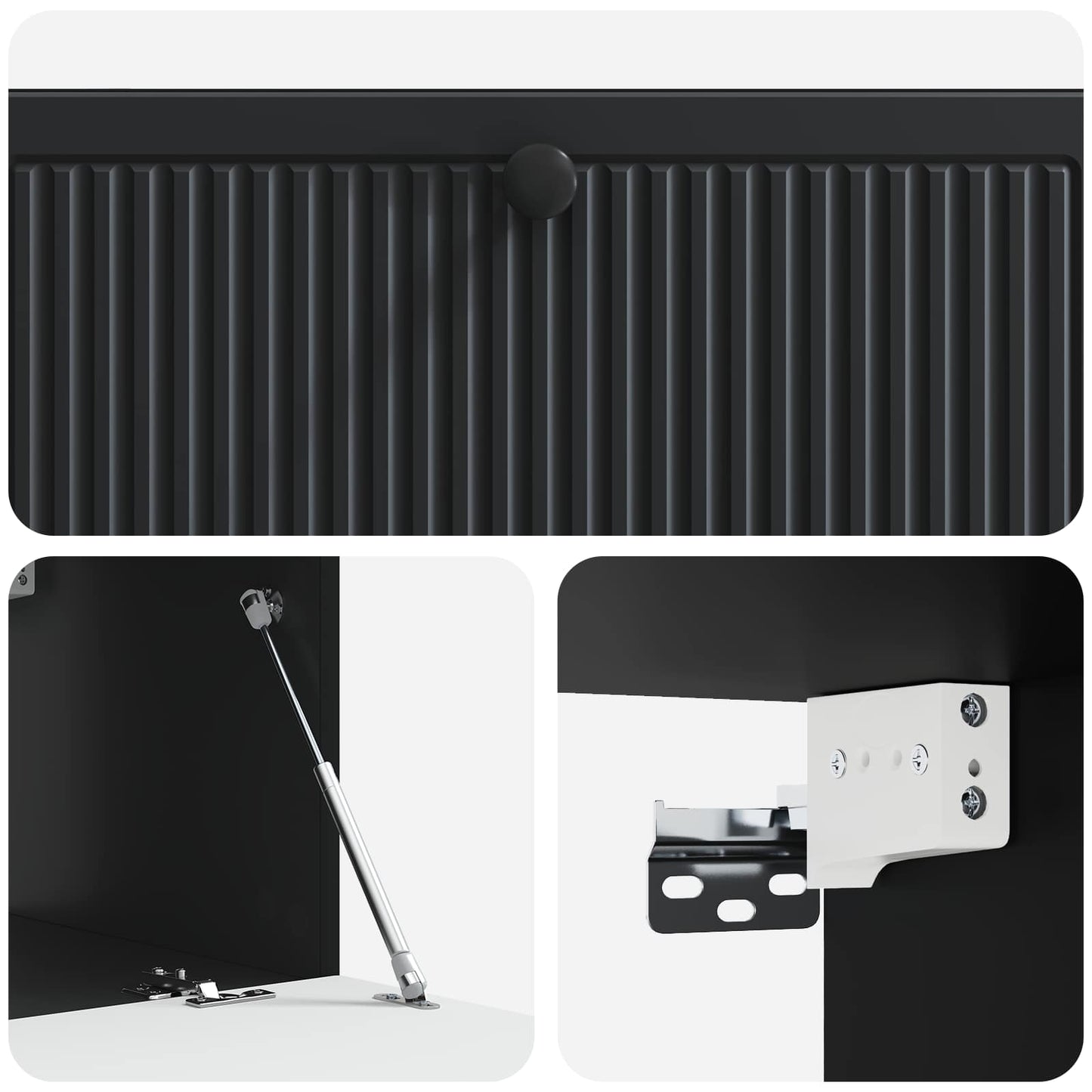 Wandbeugel TV-kast Zwart 98 x 41 x 30 cm Bewerkt hout