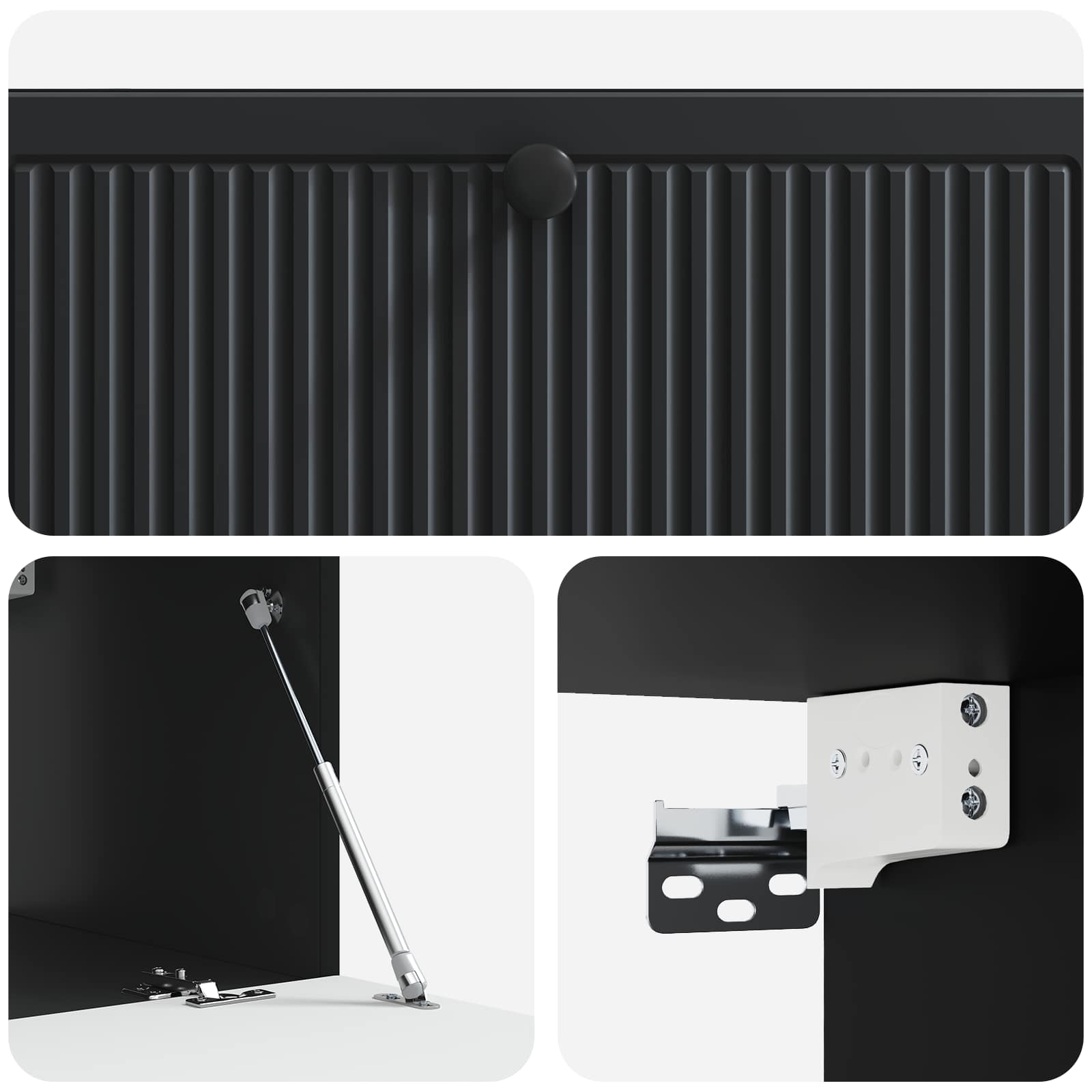 Wandbeugel TV-kast Zwart 98 x 41 x 30 cm Bewerkt hout