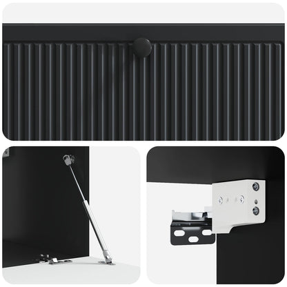 Wandbeugel TV-kast Zwart 98 x 41 x 30 cm Bewerkt hout