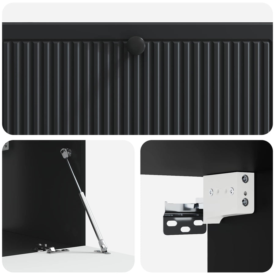 Wandbeugel TV-kast Zwart 98 x 41 x 30 cm Bewerkt hout