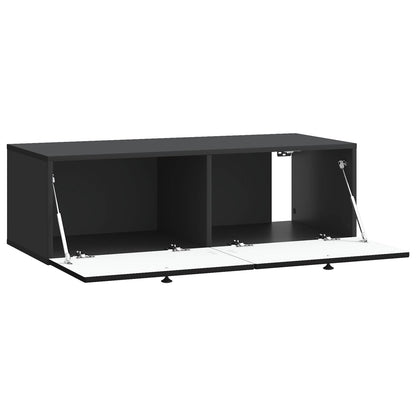Wandbeugel TV-kast Zwart 98 x 41 x 30 cm Bewerkt hout