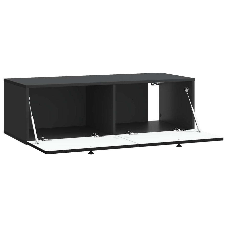 Wandbeugel TV-kast Zwart 98 x 41 x 30 cm Bewerkt hout
