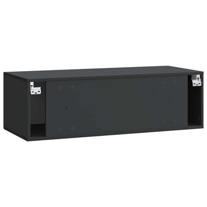 Wandbeugel TV-kast Zwart 98 x 41 x 30 cm Bewerkt hout