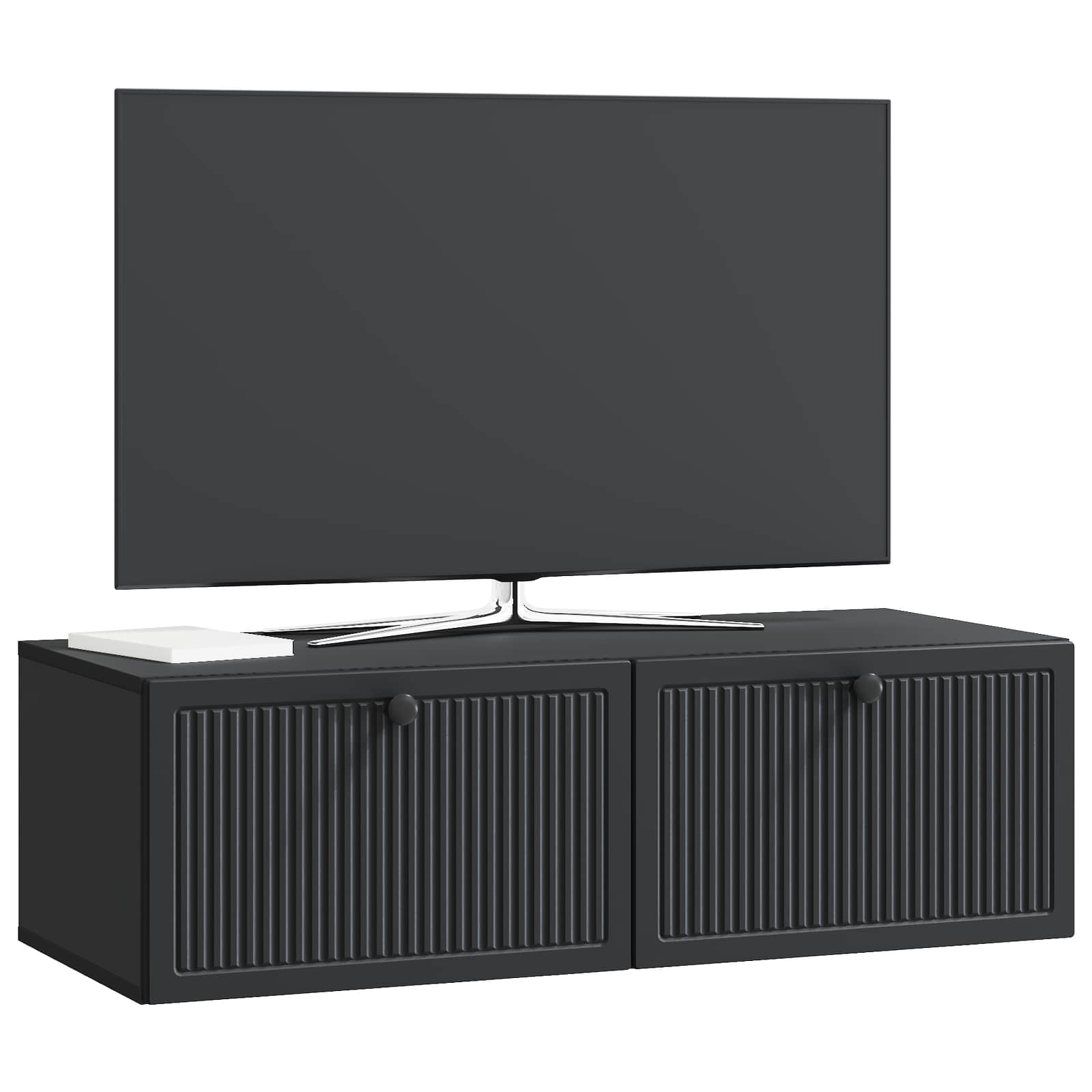 Wandbeugel TV-kast Zwart 98 x 41 x 30 cm Bewerkt hout