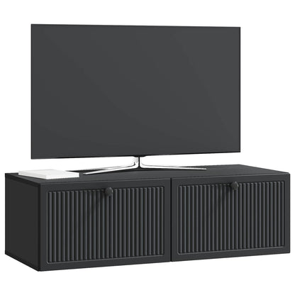 Wandbeugel TV-kast Zwart 98 x 41 x 30 cm Bewerkt hout