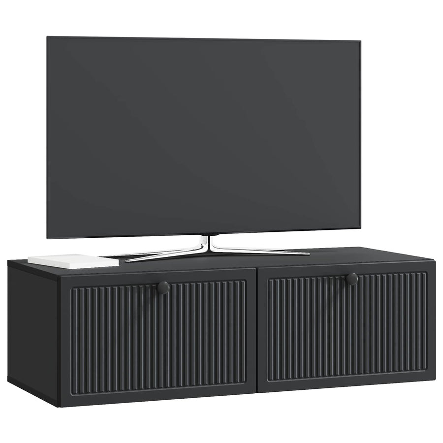 Wandbeugel TV-kast Zwart 98 x 41 x 30 cm Bewerkt hout