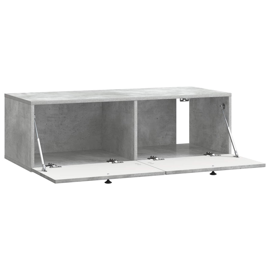 Wandbeugel TV-kast Betongrijs 98 x 41 x 30 cm Bewerkt hout