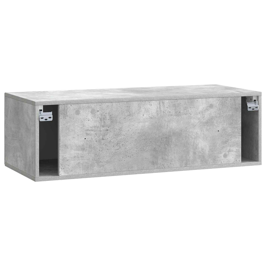 Wandbeugel TV-kast Betongrijs 98 x 41 x 30 cm Bewerkt hout
