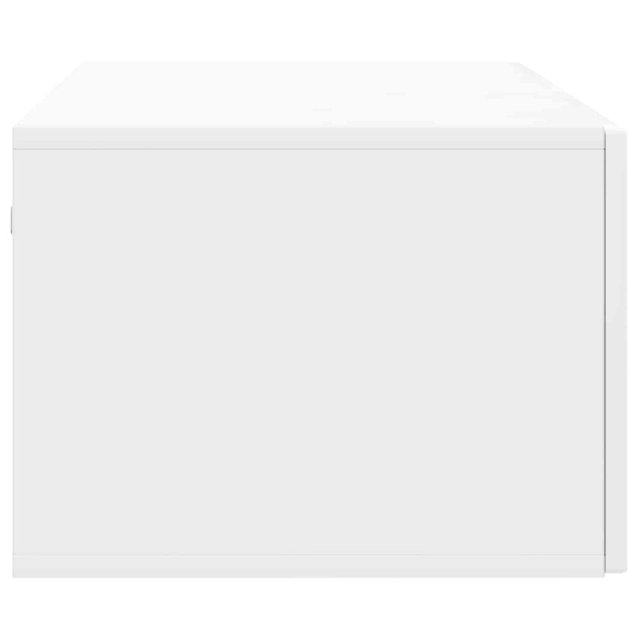 Wandbeugel TV-kast Hoogglans Wit 98 x 41 x 30 cm Bewerkt hout