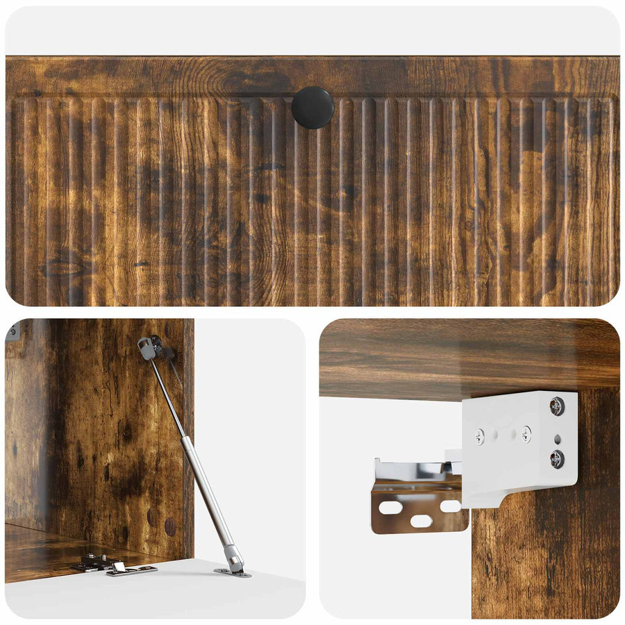 Wandbeugel TV-kast Gerookt eiken 98 x 41 x 30 cm Bewerkt hout