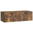 Wandkast TV 98x41x30 cm gerookt eiken bewerkt hout