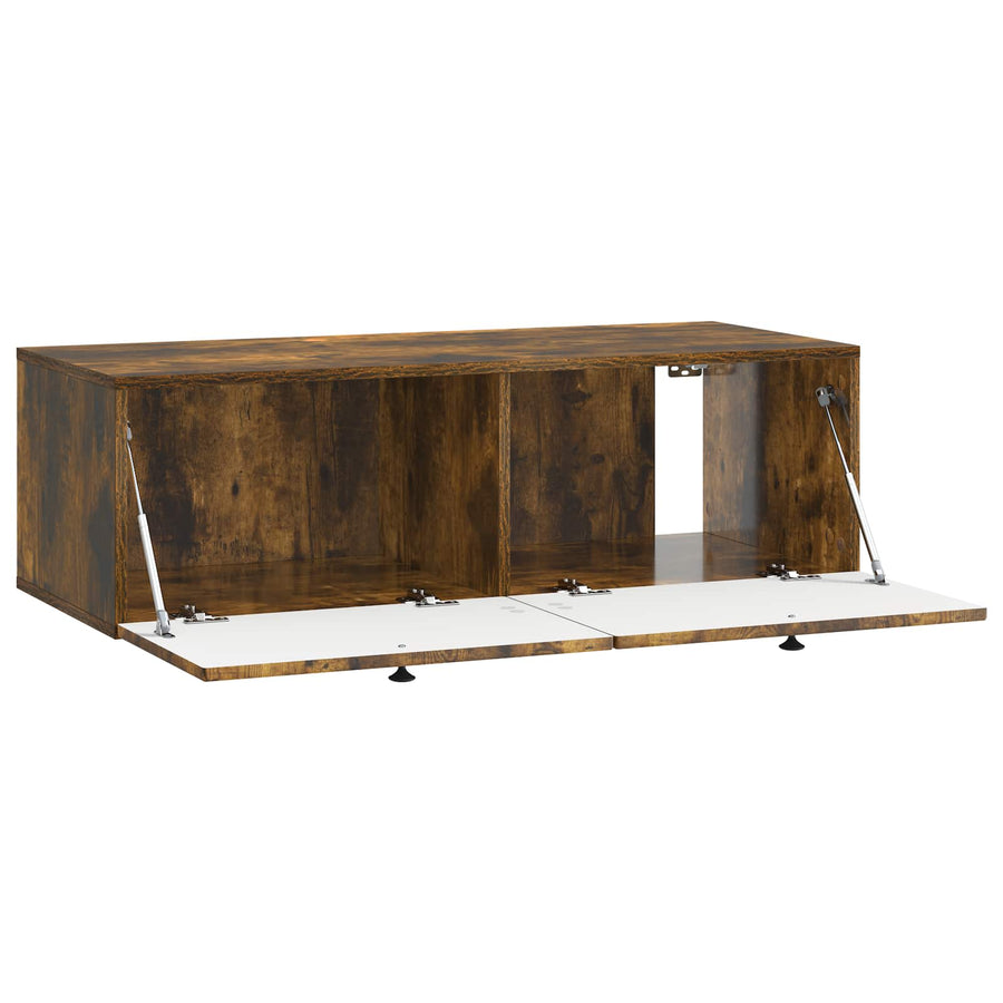 Wandbeugel TV-kast Gerookt eiken 98 x 41 x 30 cm Bewerkt hout