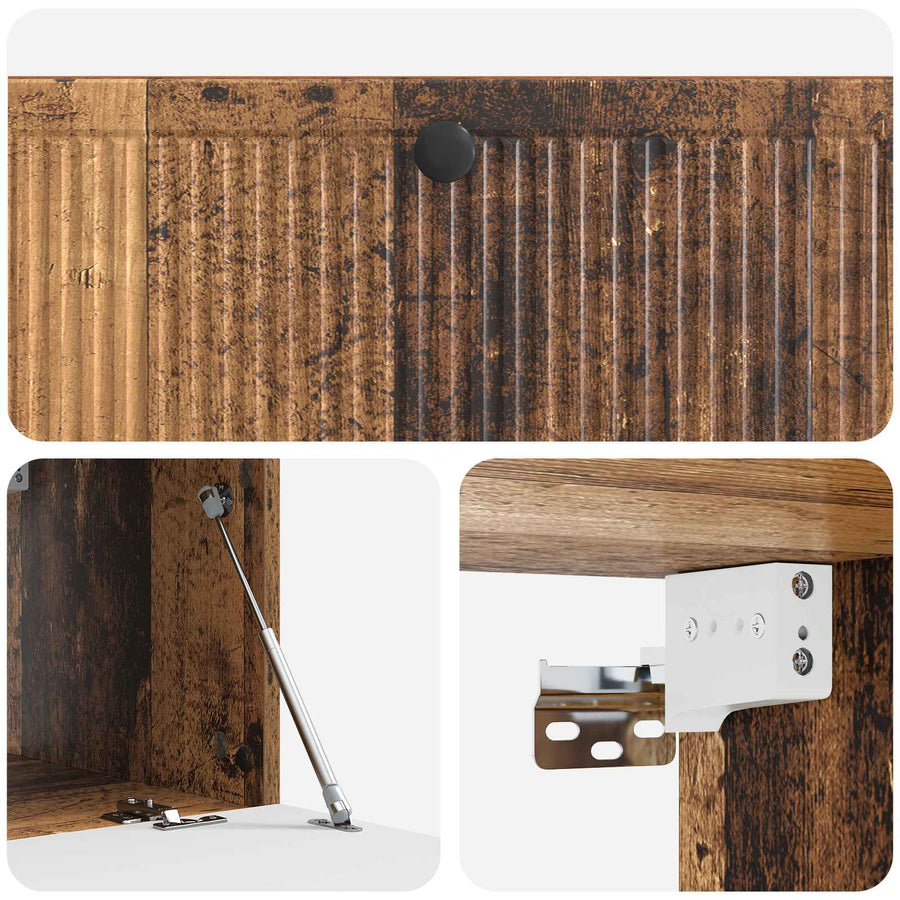 Wandbeugel TV-kast Oud hout 98 x 41 x 30 cm Bewerkt hout
