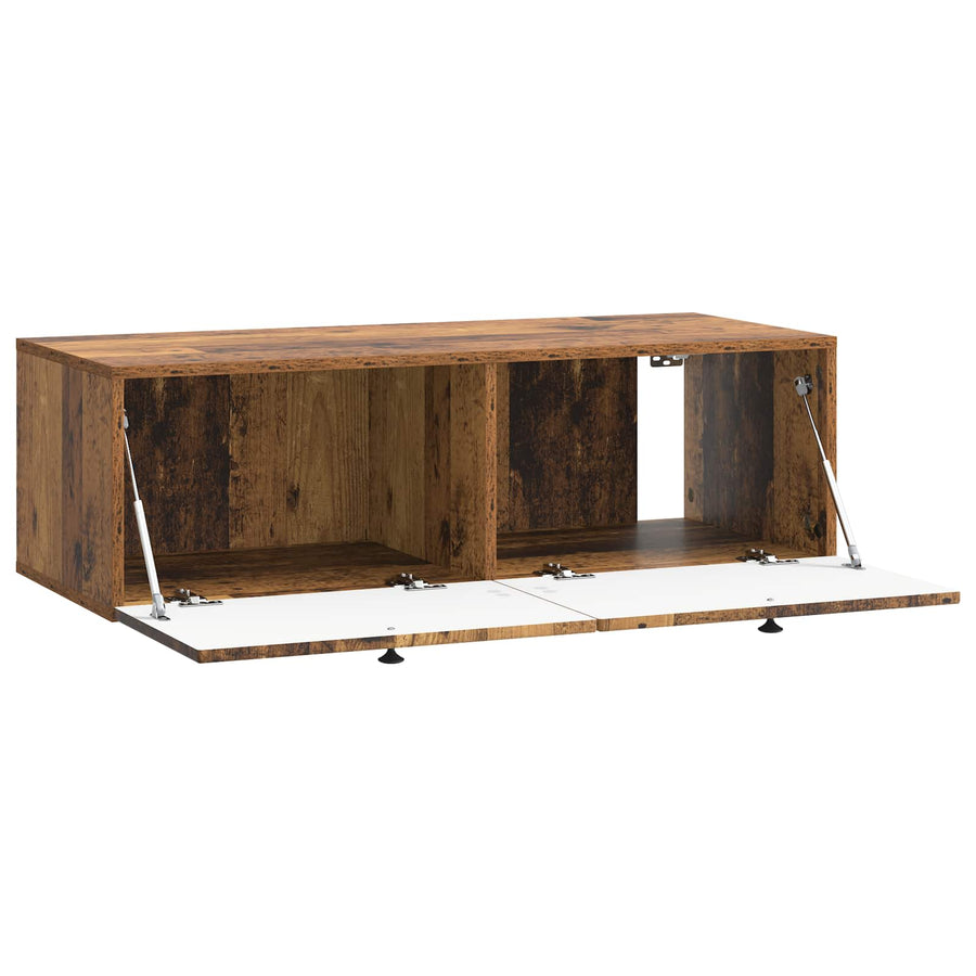 Wandbeugel TV-kast Oud hout 98 x 41 x 30 cm Bewerkt hout