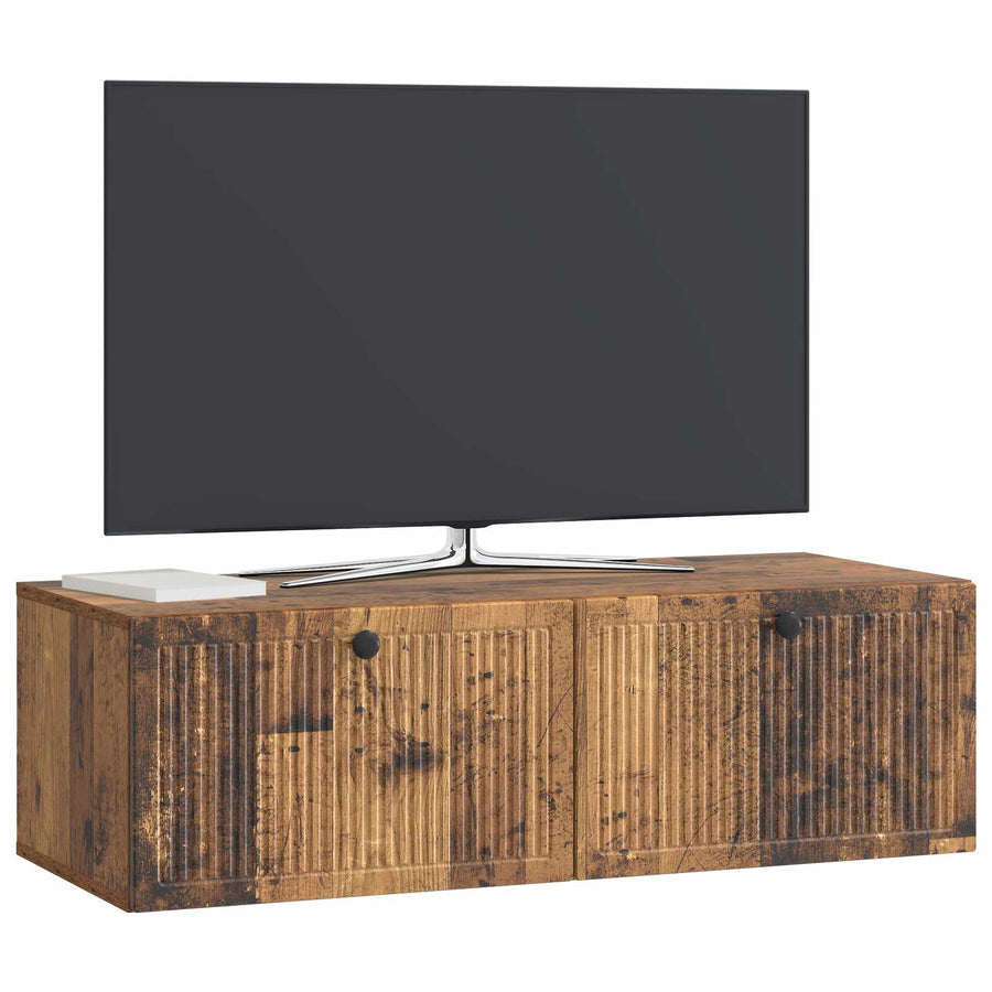 Wandbeugel TV-kast Oud hout 98 x 41 x 30 cm Bewerkt hout