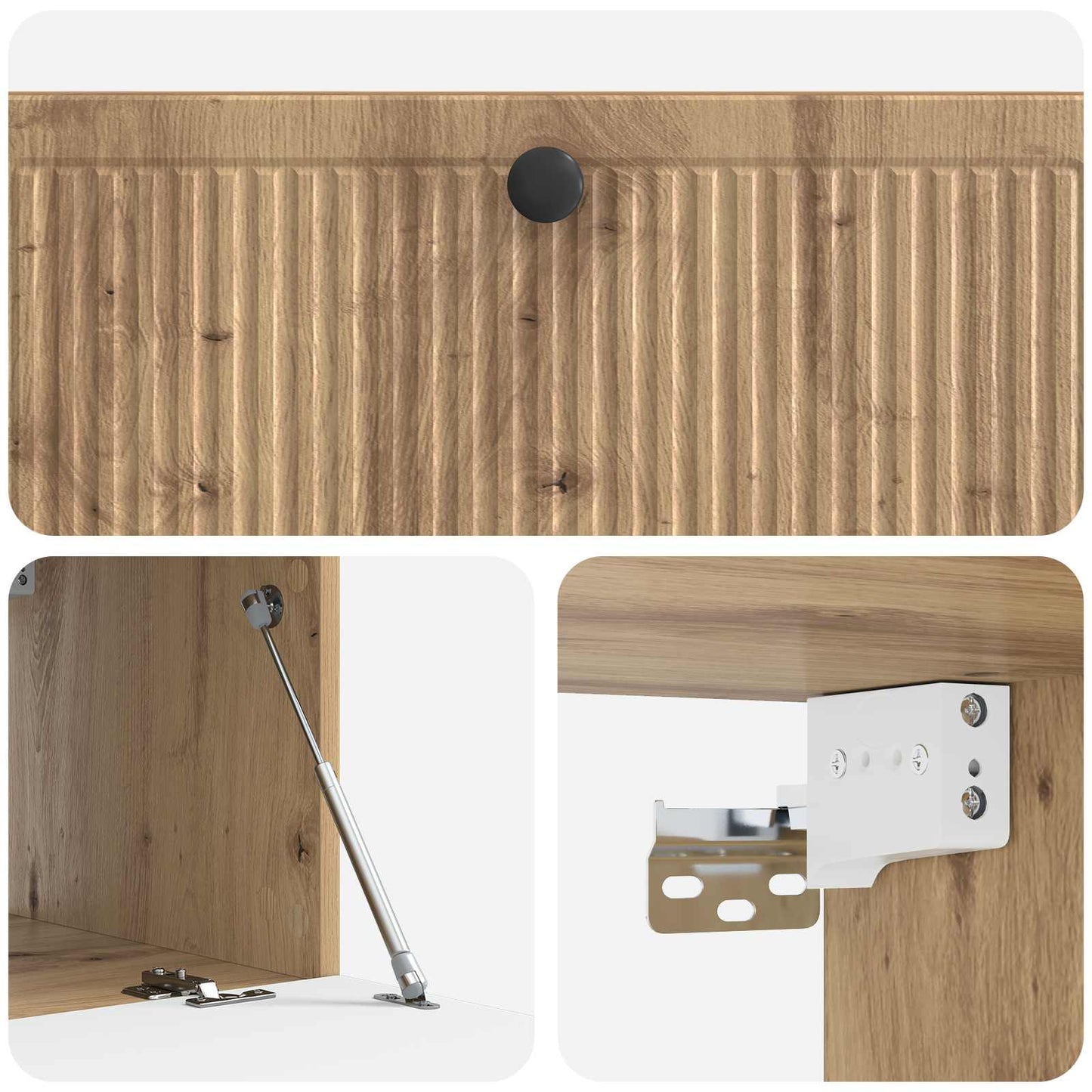 Wandbeugel TV-kast Artisanaal eiken 98 x 41 x 30 cm
