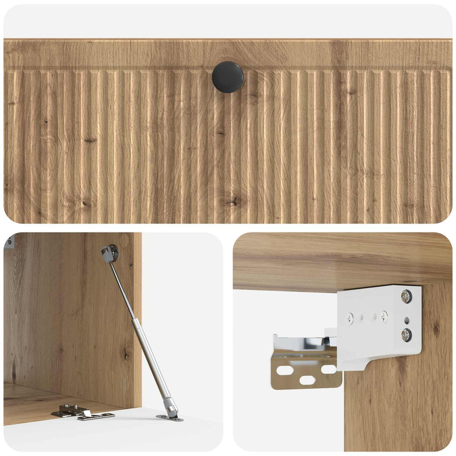 Wandbeugel TV-kast Artisanaal eiken 98 x 41 x 30 cm