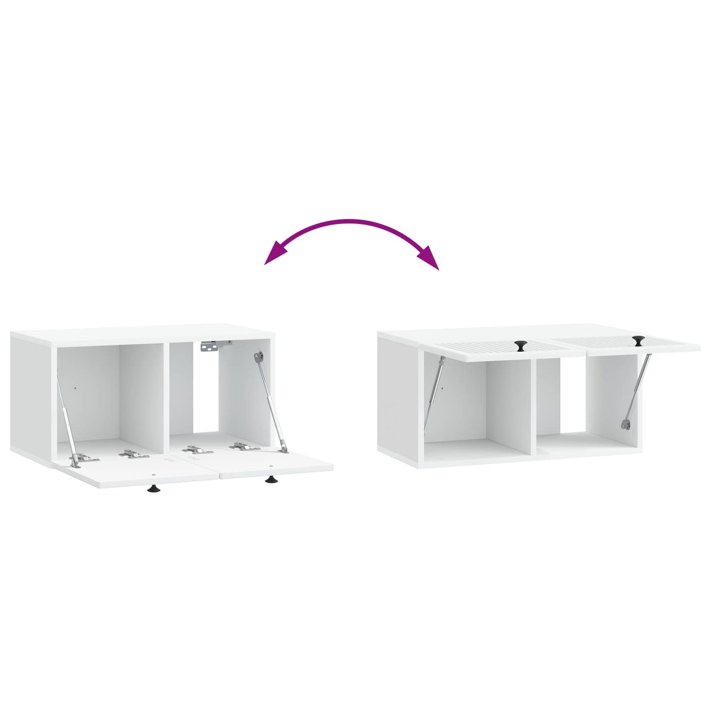 Wandbeugel TV-kast Wit 59,5 x 31 x 30 cm Bewerkt hout