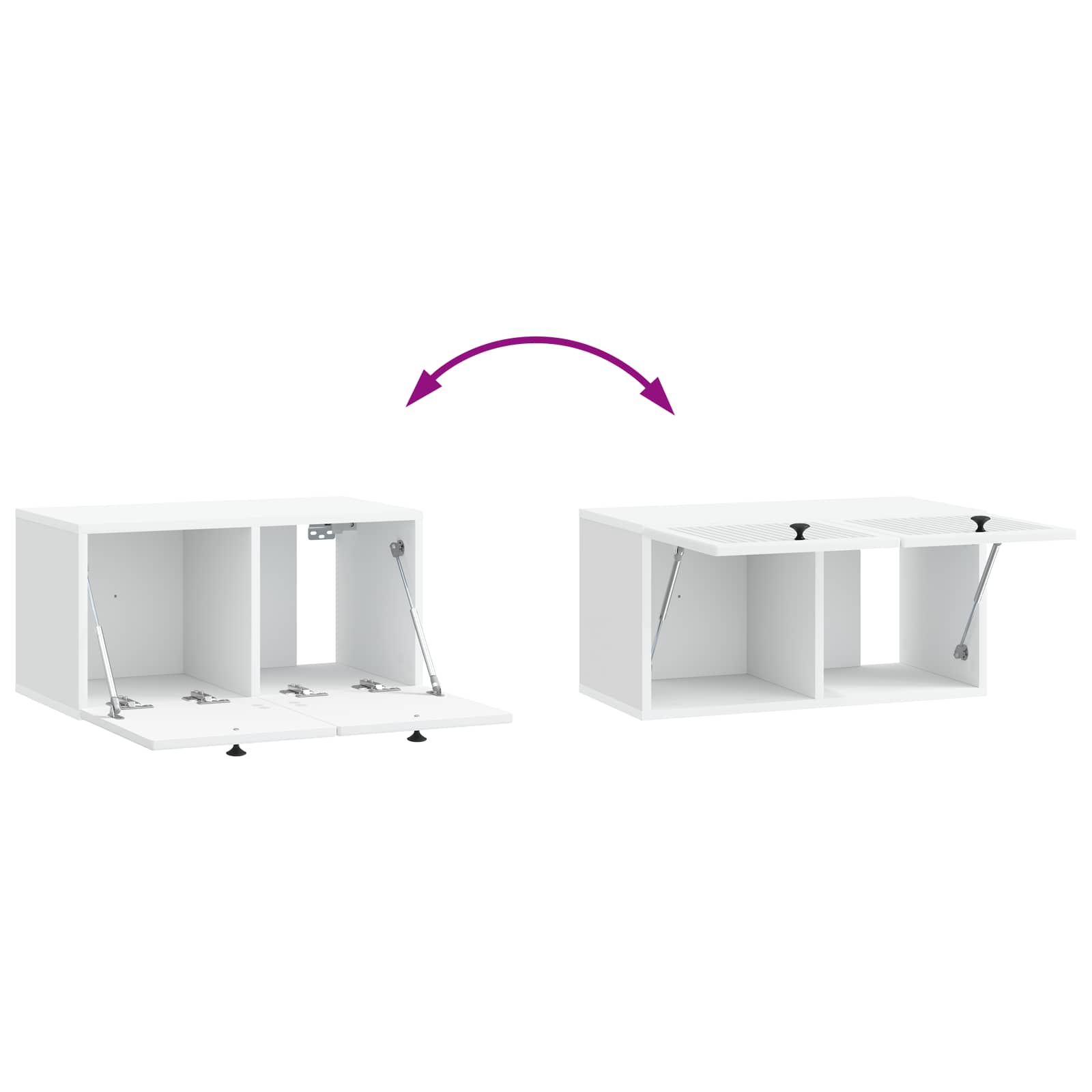 Wandbeugel TV-kast Wit 59,5 x 31 x 30 cm Bewerkt hout