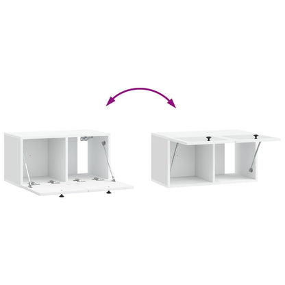 Wandbeugel TV-kast Wit 59,5 x 31 x 30 cm Bewerkt hout