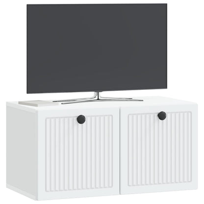 Wandbeugel TV-kast Wit 59,5 x 31 x 30 cm Bewerkt hout