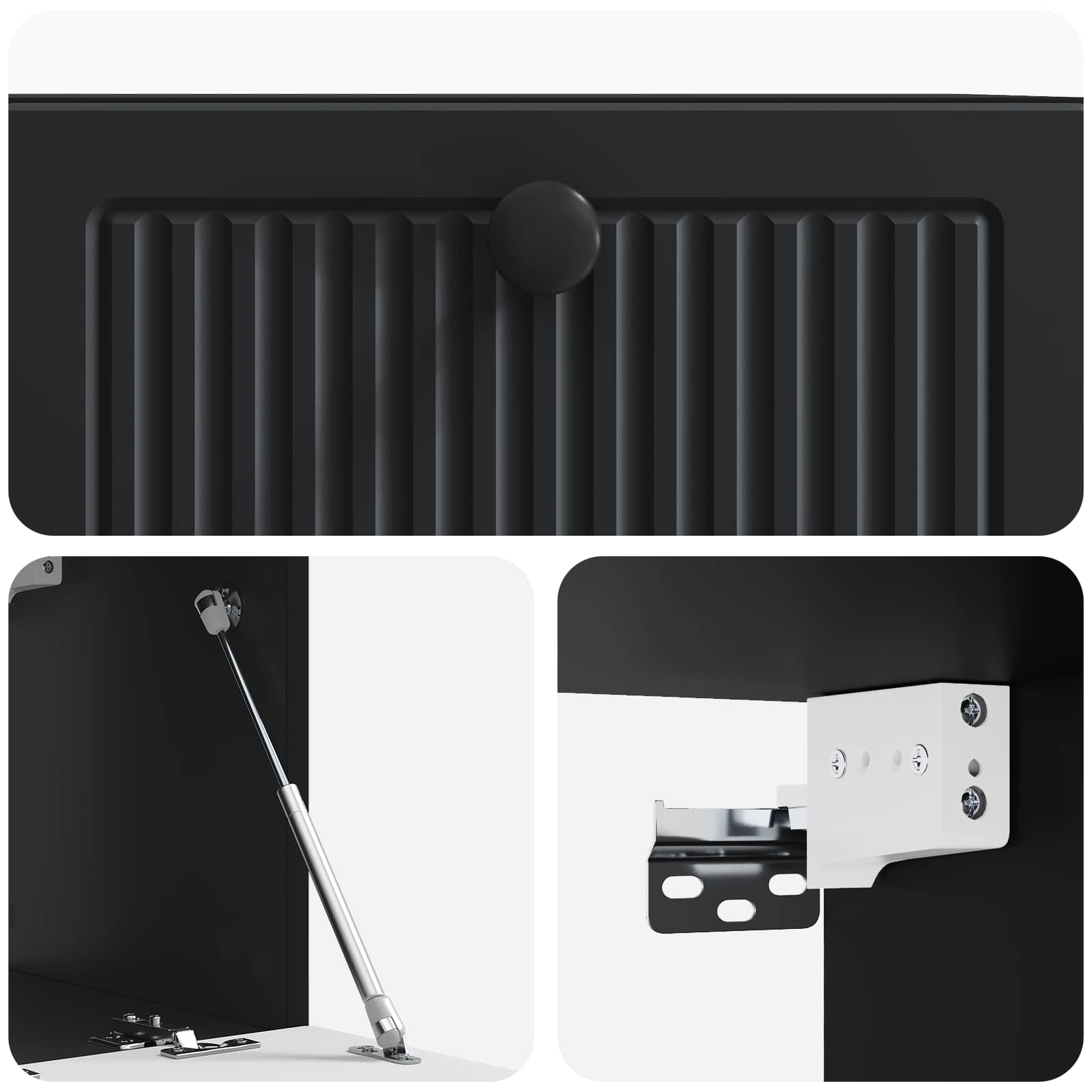 Wandbeugel TV-kast Zwart 59,5 x 31 x 30 cm Bewerkt hout