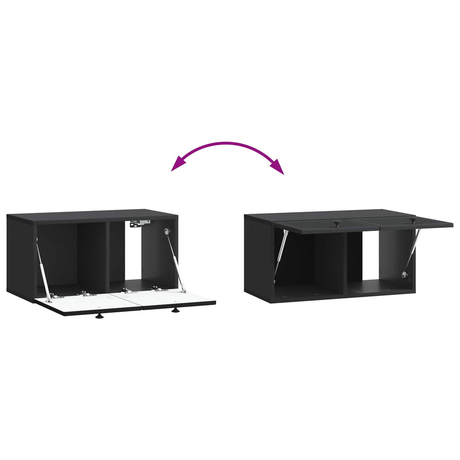 Wandbeugel TV-kast Zwart 59,5 x 31 x 30 cm Bewerkt hout