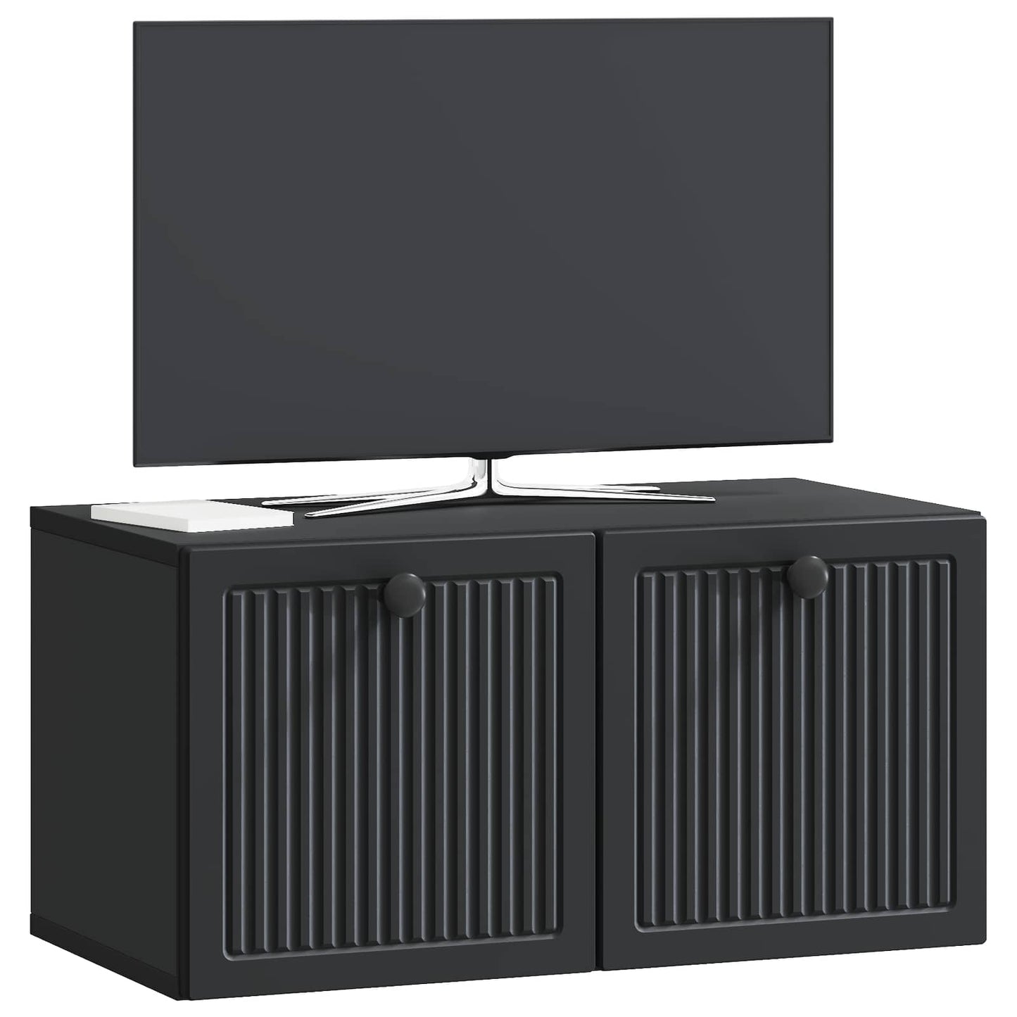 Wandbeugel TV-kast Zwart 59,5 x 31 x 30 cm Bewerkt hout