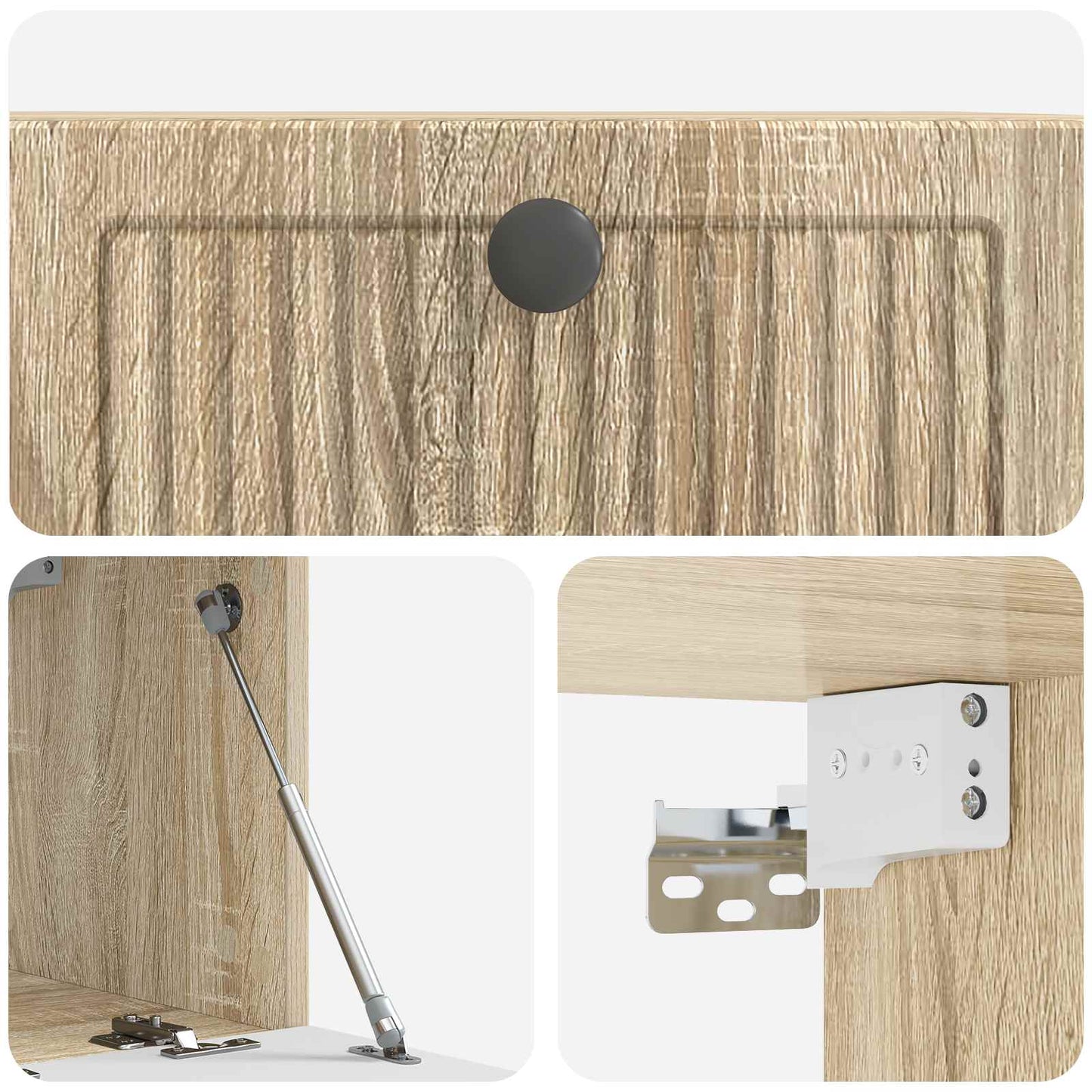 Wandbeugel TV-kast Sonoma Eiken 59,5 x 31 x 30 cm Bewerkt hout