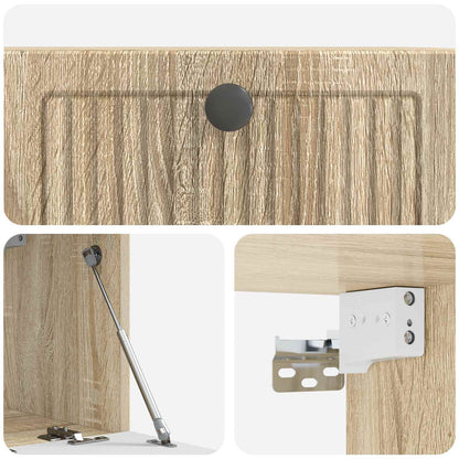 Wandbeugel TV-kast Sonoma Eiken 59,5 x 31 x 30 cm Bewerkt hout