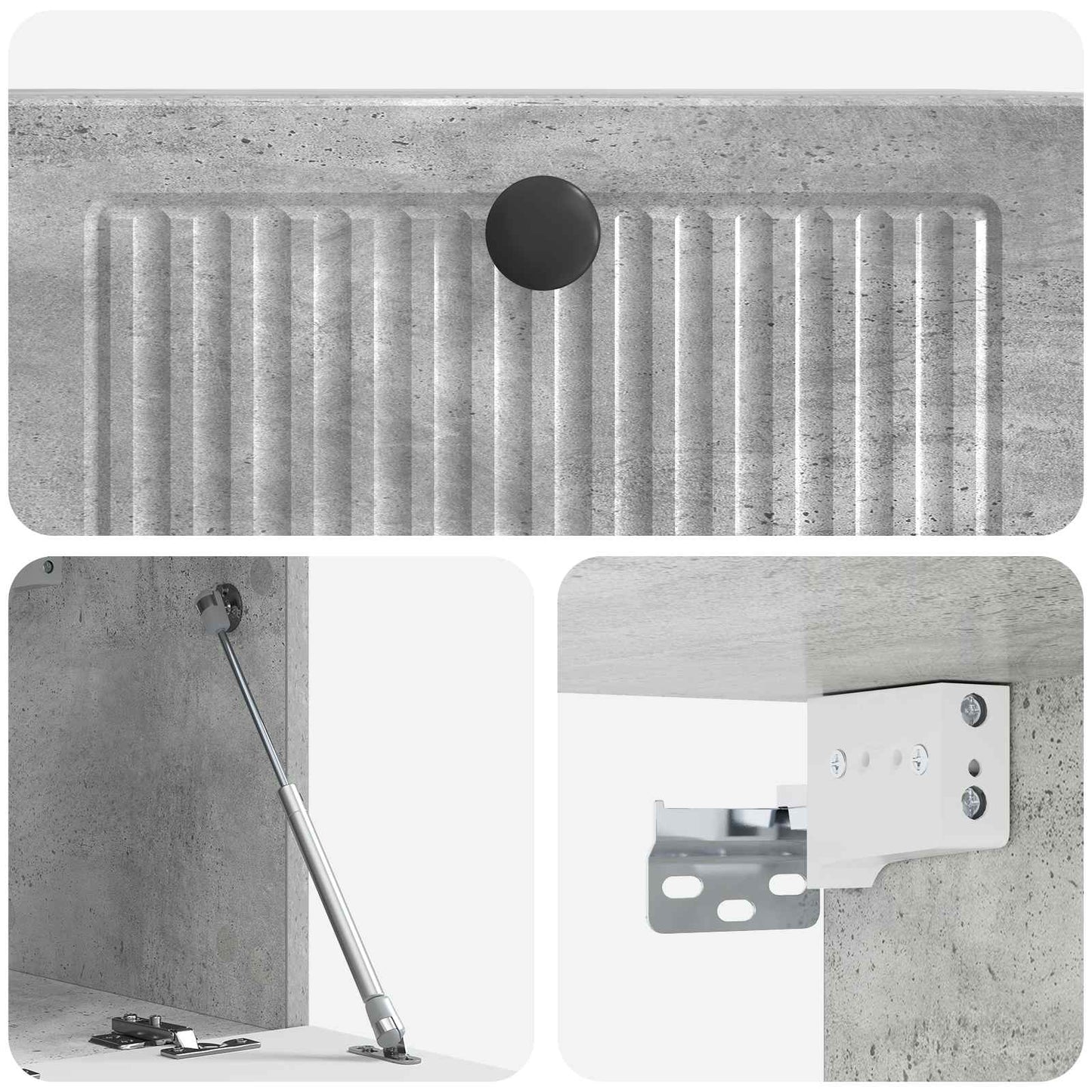 Wandbeugel TV-kast Betongrijs 59,5 x 31 x 30 cm Bewerkt hout