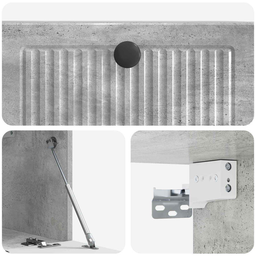 Wandbeugel TV-kast Betongrijs 59,5 x 31 x 30 cm Bewerkt hout