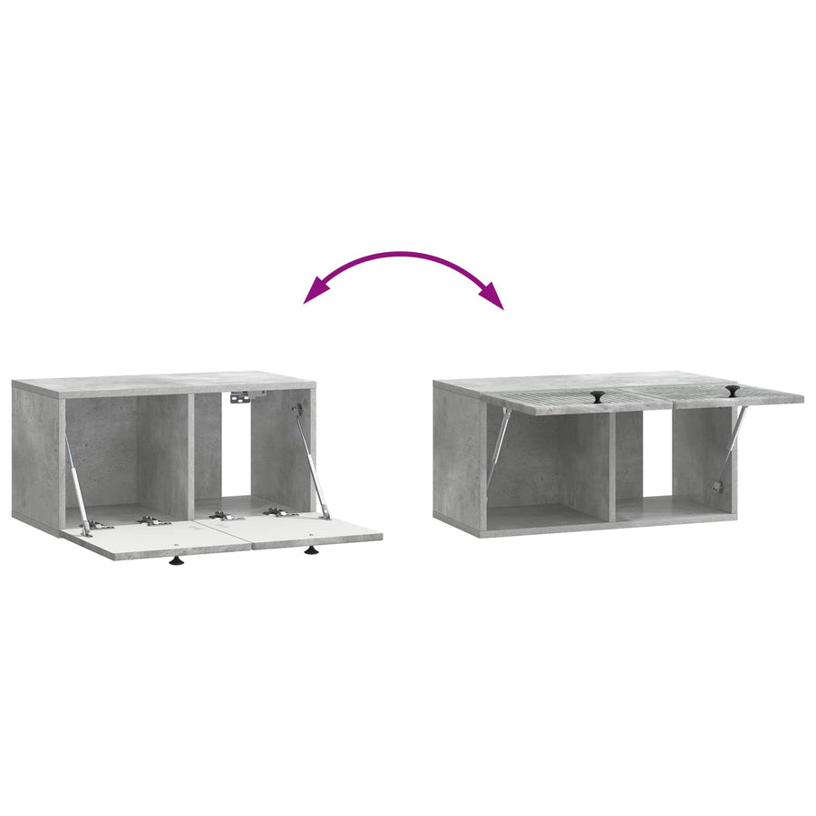 Wandbeugel TV-kast Betongrijs 59,5 x 31 x 30 cm Bewerkt hout