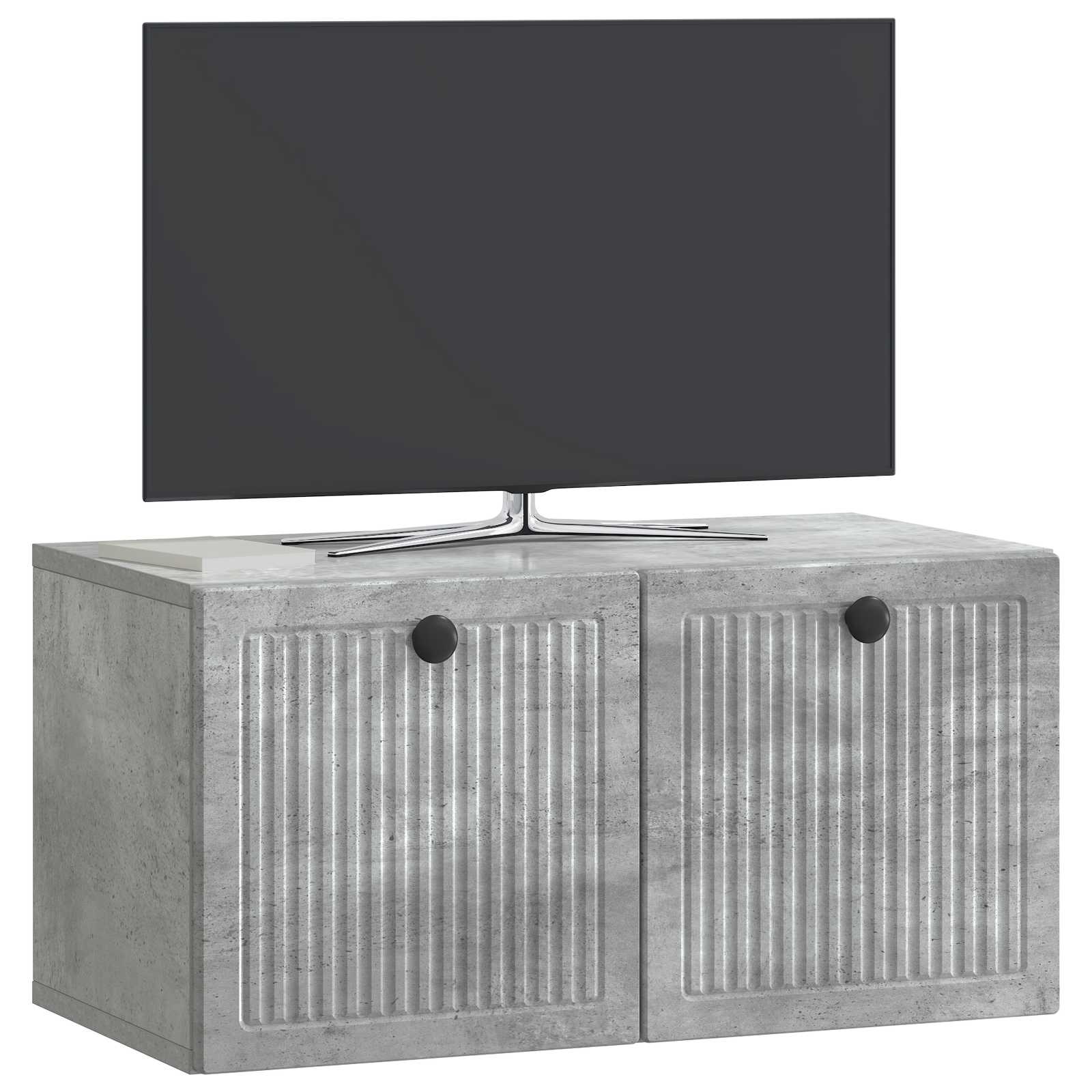 Wandbeugel TV-kast Betongrijs 59,5 x 31 x 30 cm Bewerkt hout