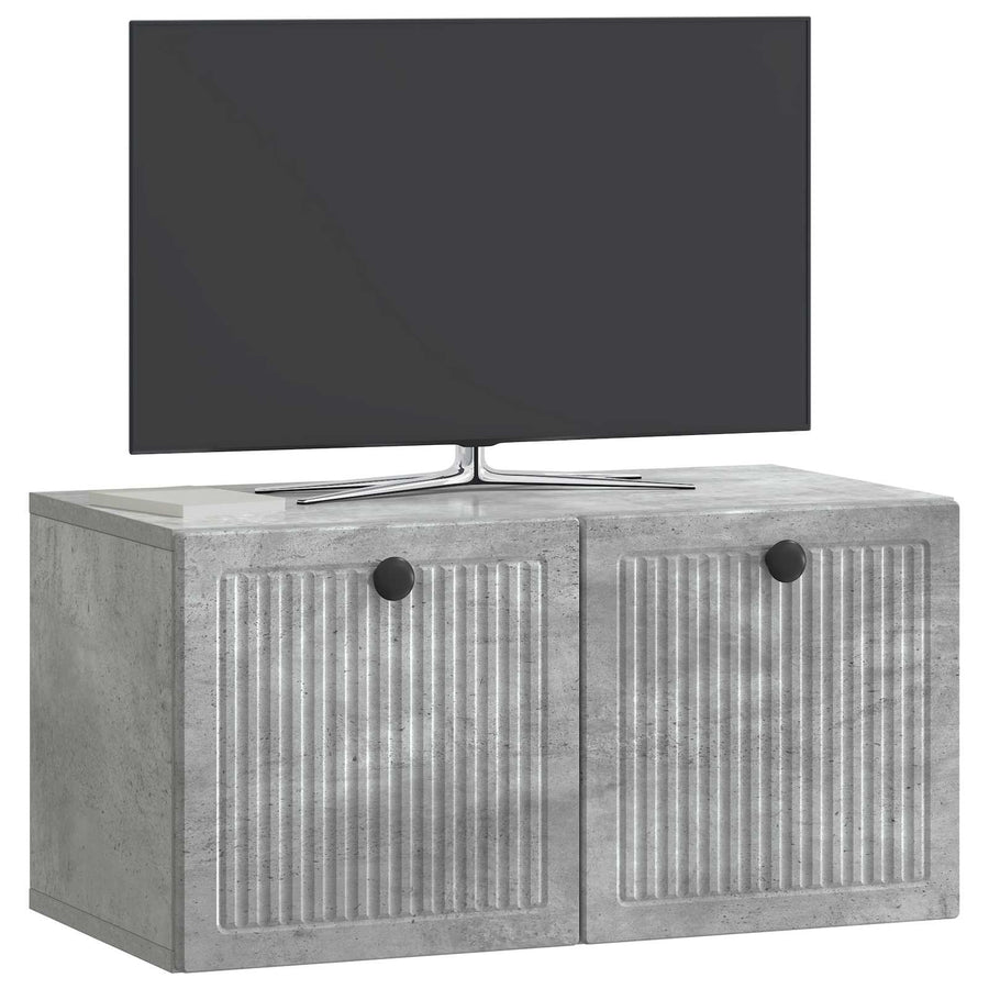 Wandbeugel TV-kast Betongrijs 59,5 x 31 x 30 cm Bewerkt hout