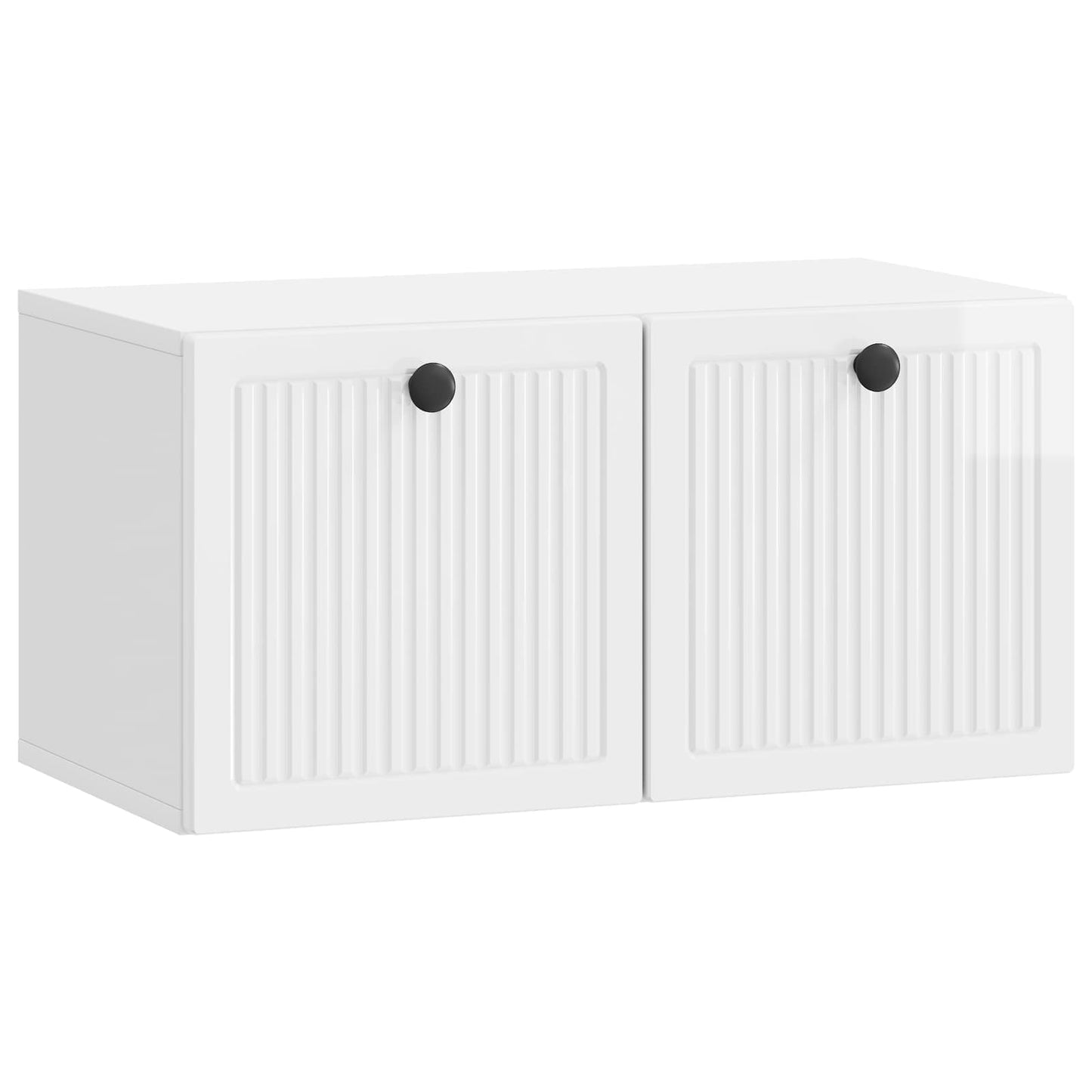 Wandbeugel TV-kast Hoogglans Wit 59,5 x 31 x 30 cm Bewerkt hout