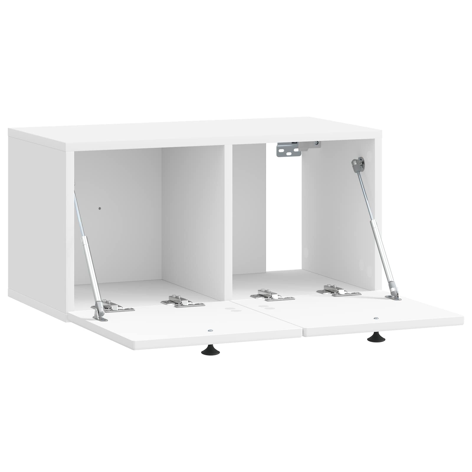 Wandbeugel TV-kast Hoogglans Wit 59,5 x 31 x 30 cm Bewerkt hout