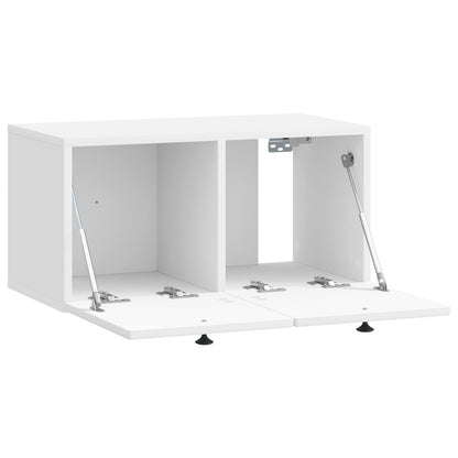 Wandbeugel TV-kast Hoogglans Wit 59,5 x 31 x 30 cm Bewerkt hout