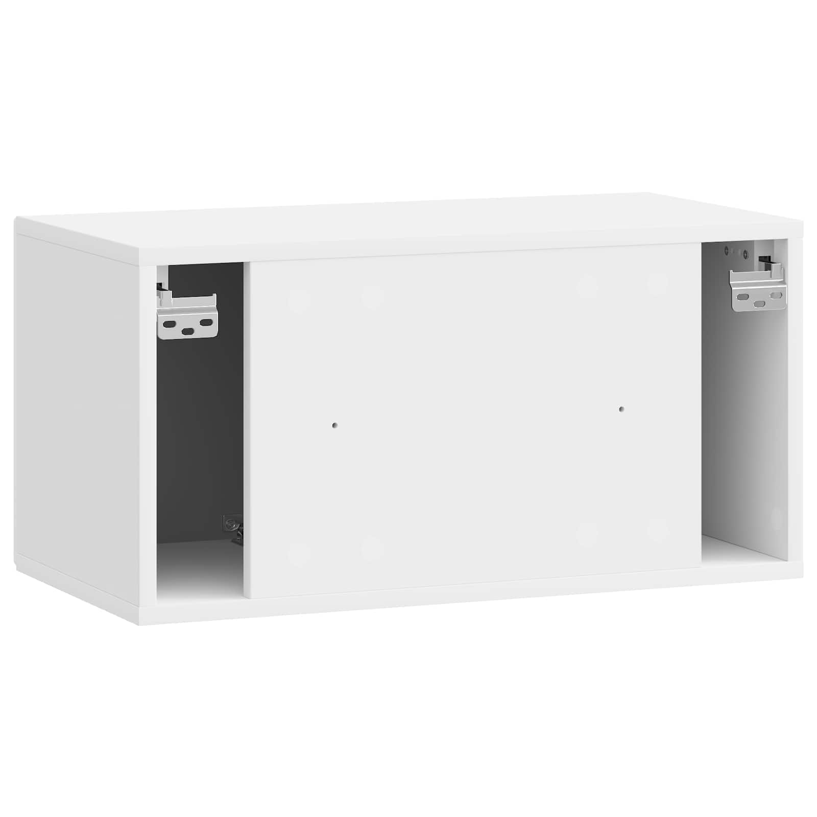 Wandbeugel TV-kast Hoogglans Wit 59,5 x 31 x 30 cm Bewerkt hout