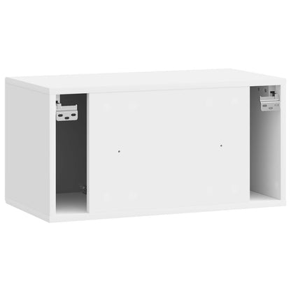 Wandbeugel TV-kast Hoogglans Wit 59,5 x 31 x 30 cm Bewerkt hout
