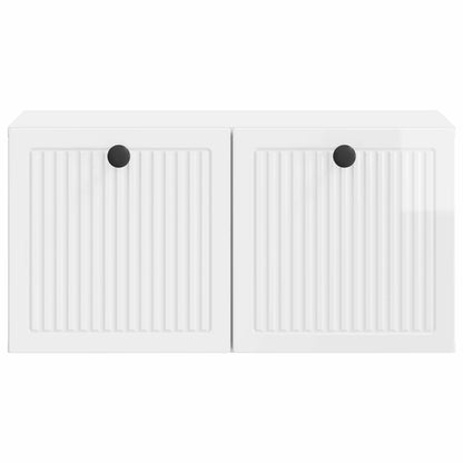 Wandbeugel TV-kast Hoogglans Wit 59,5 x 31 x 30 cm Bewerkt hout