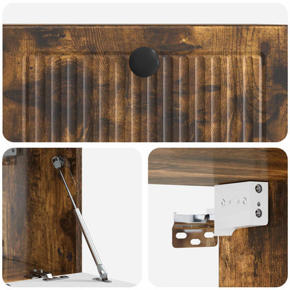 Wandbeugel TV-kast Gerookt eiken 59,5 x 31 x 30 cm Bewerkt hout