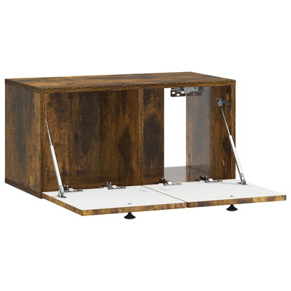 Wandbeugel TV-kast Gerookt eiken 59,5 x 31 x 30 cm Bewerkt hout