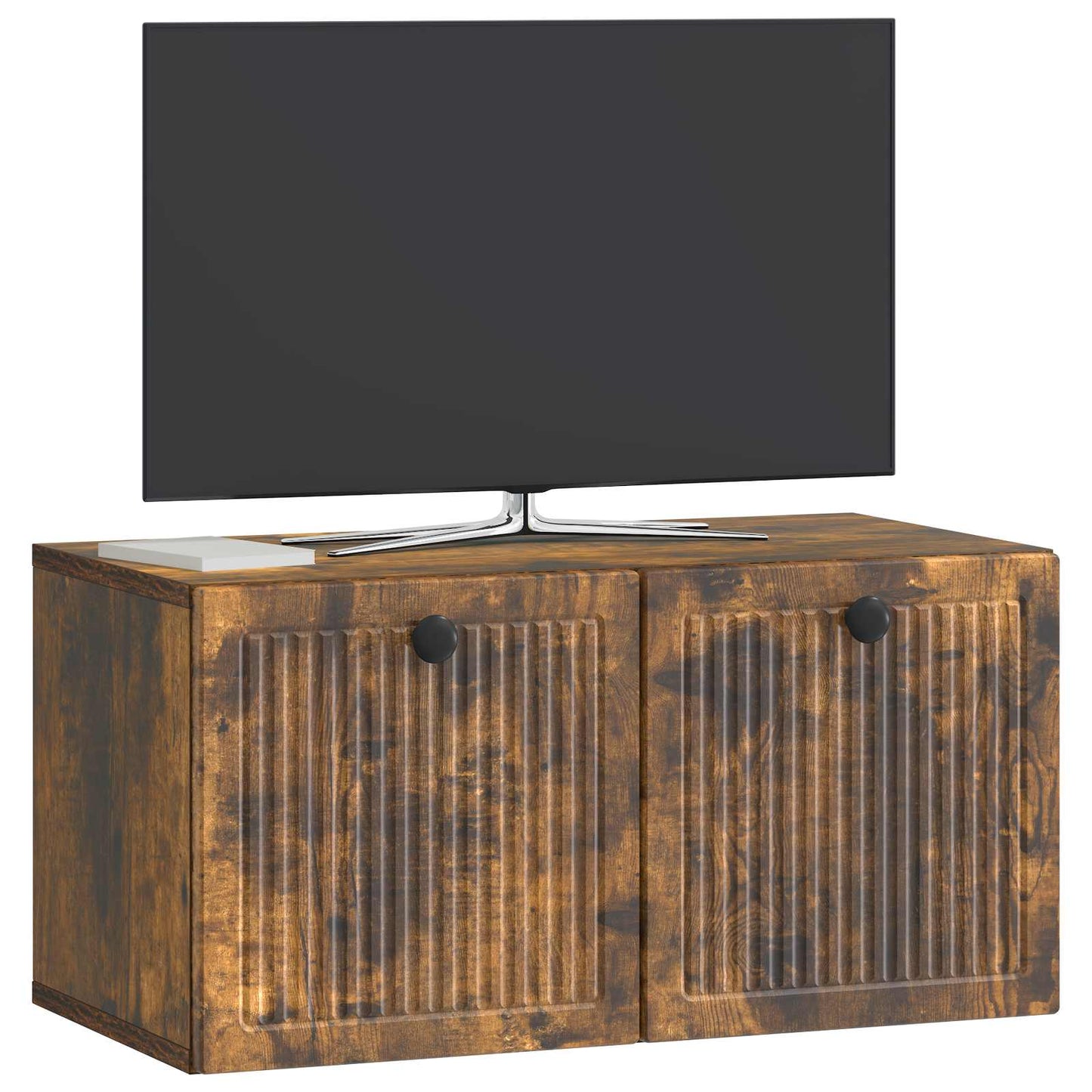 Wandbeugel TV-kast Gerookt eiken 59,5 x 31 x 30 cm Bewerkt hout