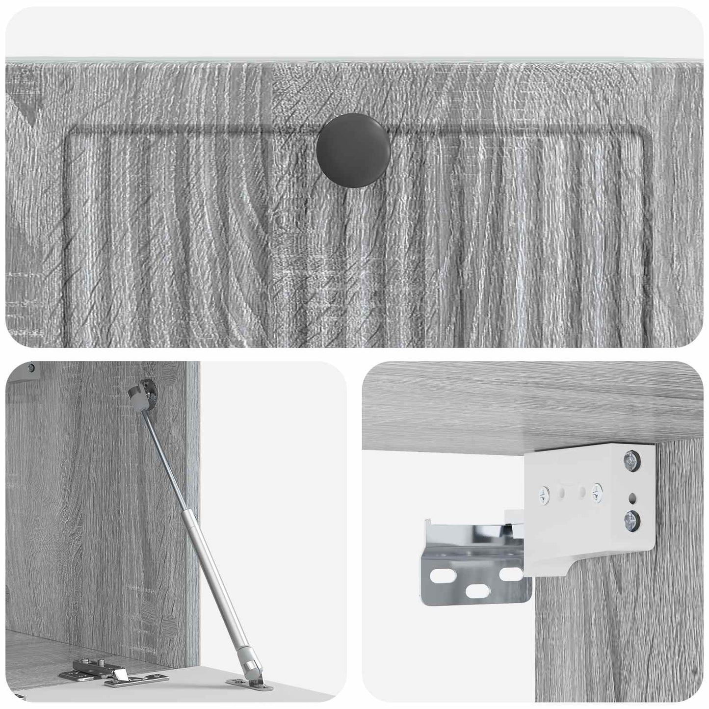 Wandbeugel TV-kast Grijs sonoma 59,5 x 31 x 30 cm Bewerkt hout