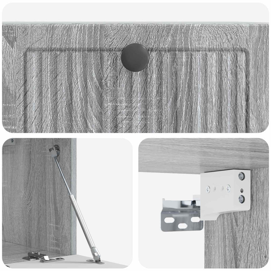 Wandbeugel TV-kast Grijs sonoma 59,5 x 31 x 30 cm Bewerkt hout