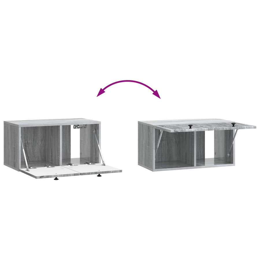 Wandbeugel TV-kast Grijs sonoma 59,5 x 31 x 30 cm Bewerkt hout