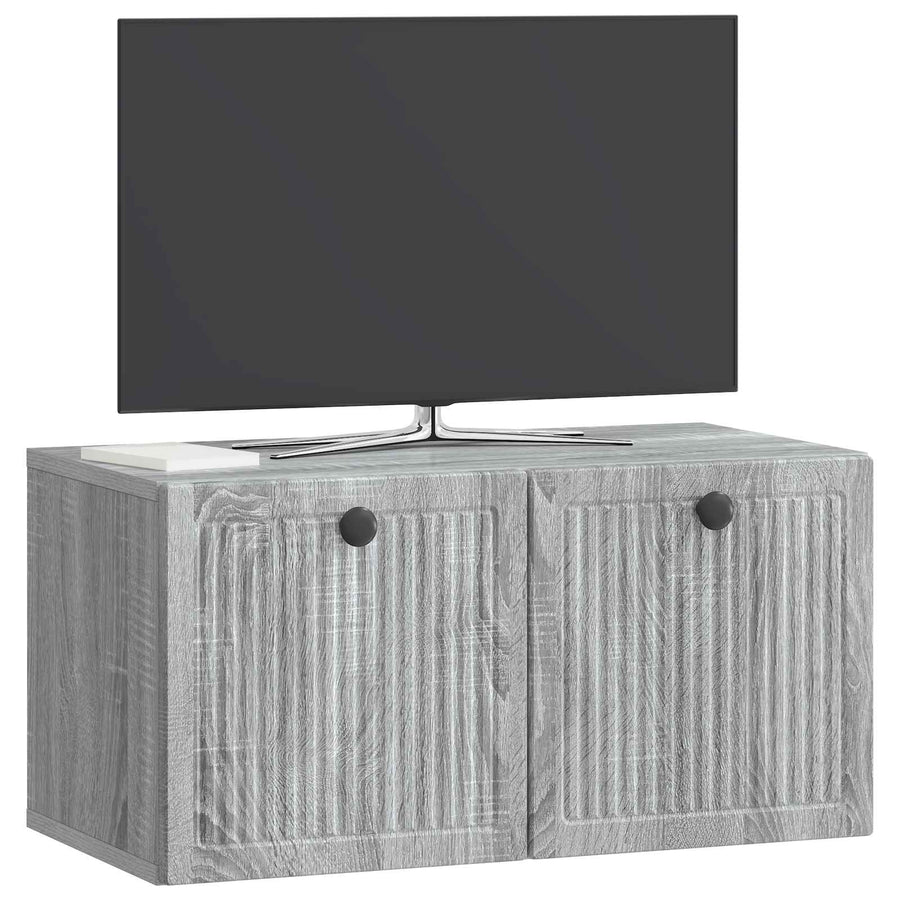 Wandbeugel TV-kast Grijs sonoma 59,5 x 31 x 30 cm Bewerkt hout